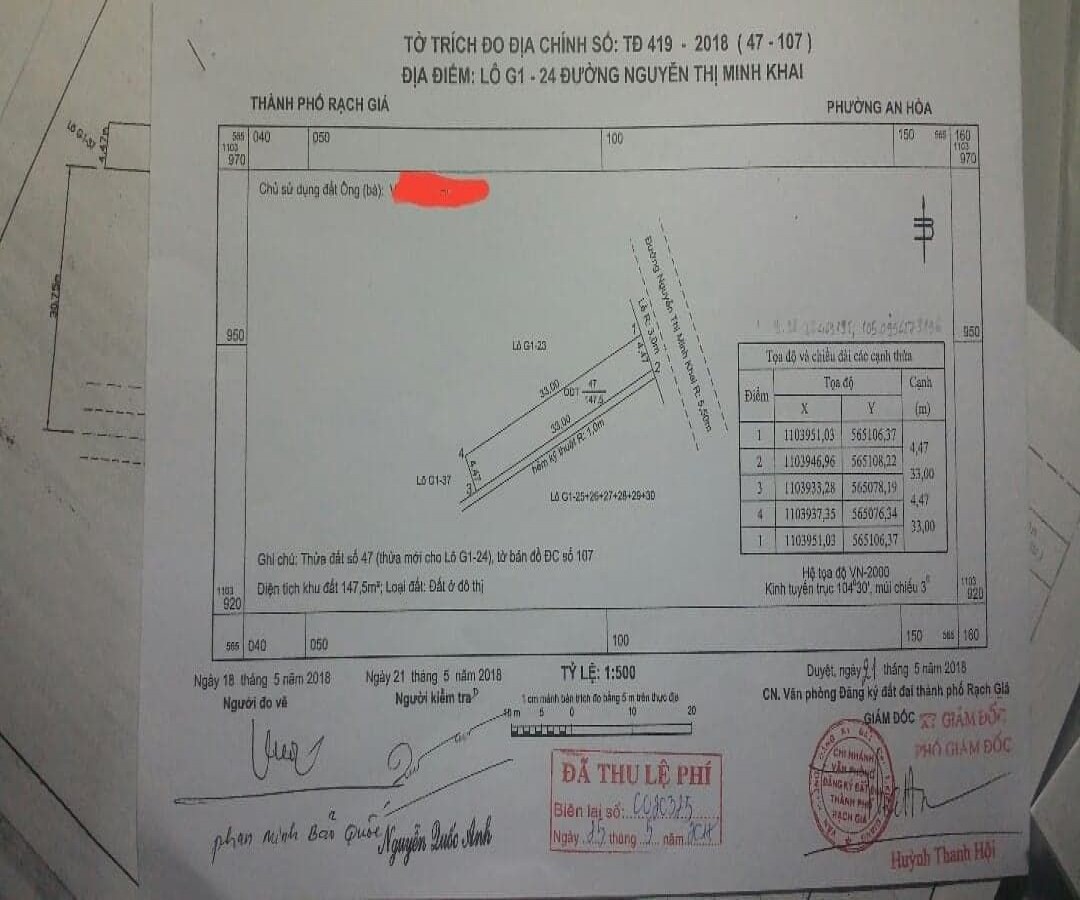 Nền thổ cư, lấn biển, gần Trần Quang Khải