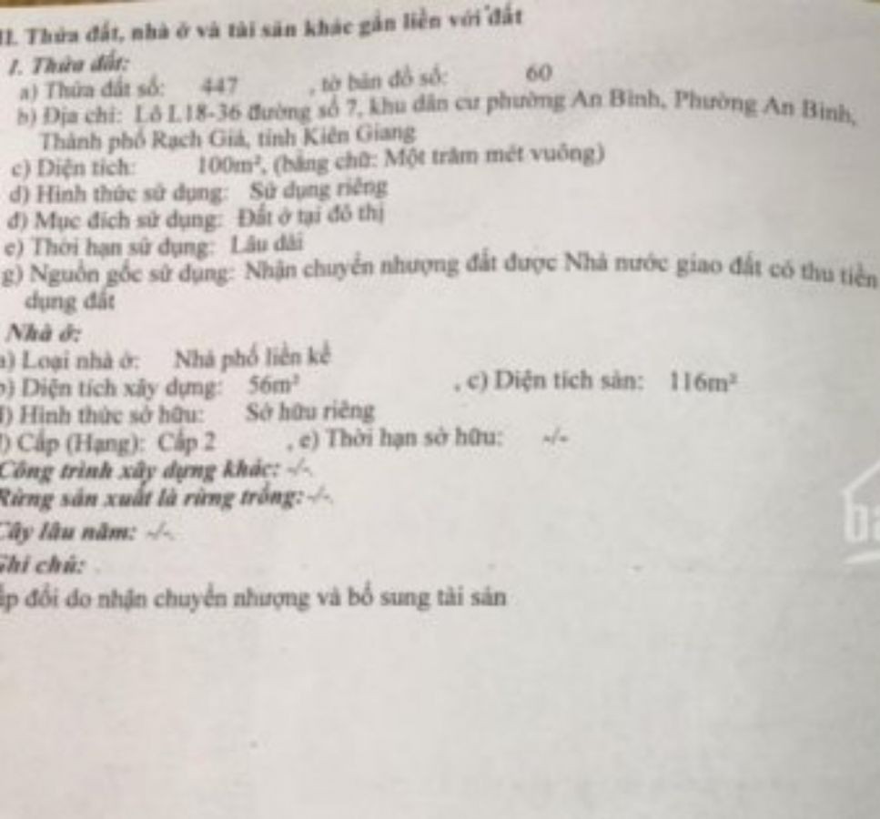 Bán nhà khu dân cư An Bình, TP Rạch Giá, lô L18-36, đường số 7, 0913197397