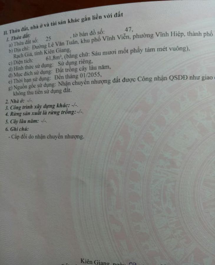 Đất kênh Đòn Dông, đường Lê Văn Tuân, Rạch Giá, 0949330946