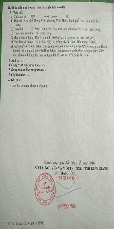 Cần bán đất Vĩnh Hiệp, Rạch Giá, Kiên Giang, 0947389320