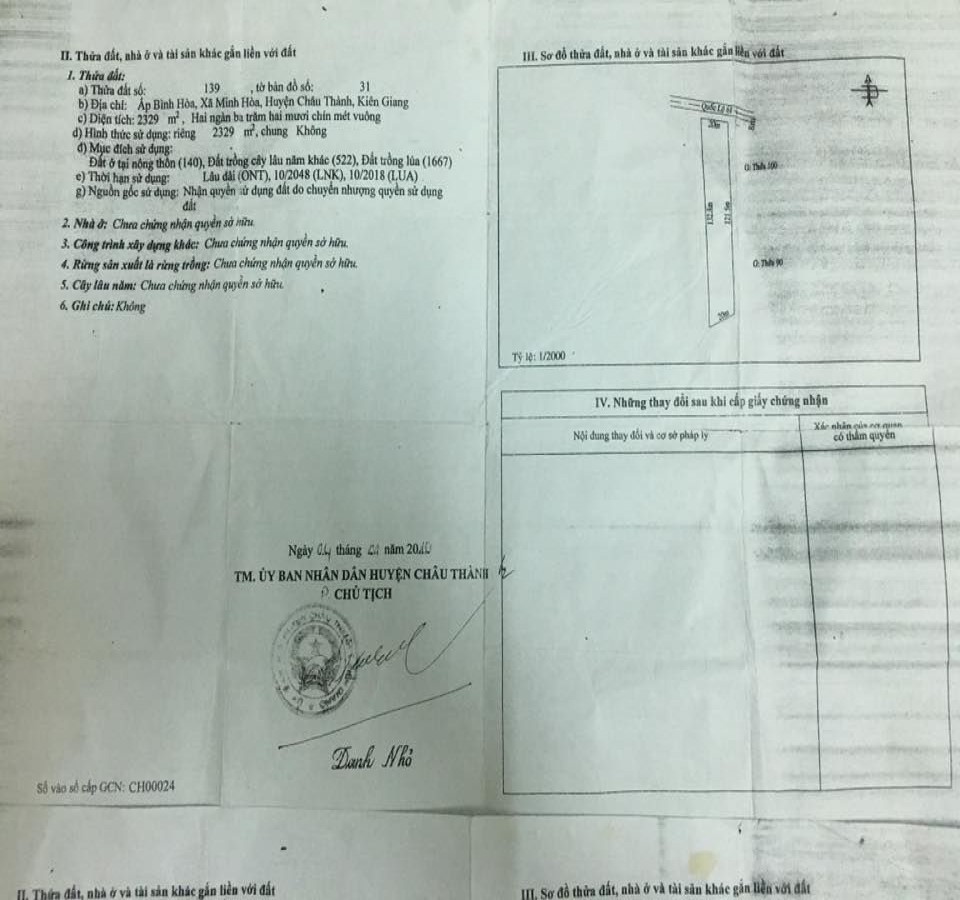 Bán gấp đất quốc lộ 61, Châu Thành, Kiên Giang, 0917412417