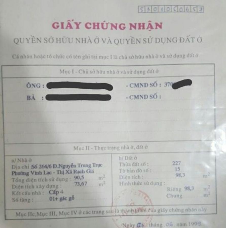 Cần bán nhà 264/6 Đường Nguyễn Trung Trực, Rạch Giá, Kiên Giang, 0918435285.