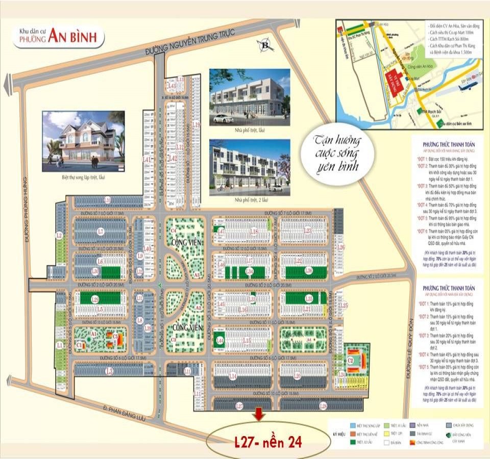 Bán đất nền thổ cư khu dân cư phường An Bình, Tp.Rạch Giá, 0907657207