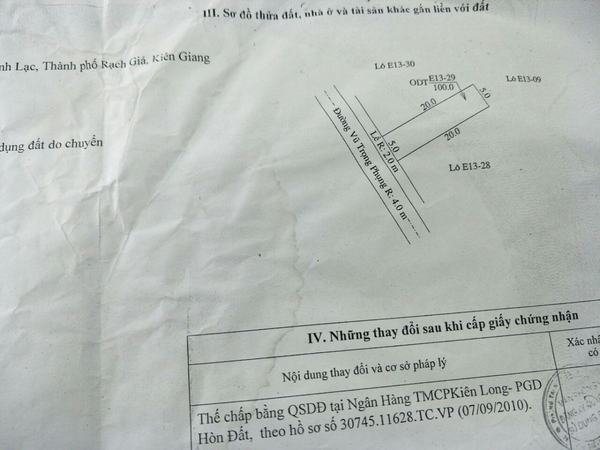 Bán đất Vũ Trọng Phụng, Rạch Giá