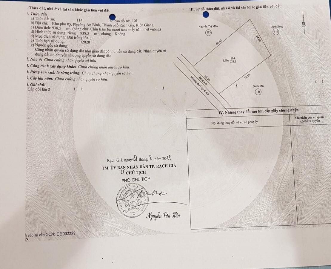 Bán đất mặt tiền Nguyễn Trung Ngạn- P. An Bình, Rạch Giá, Kiên Giang, 0943094402
