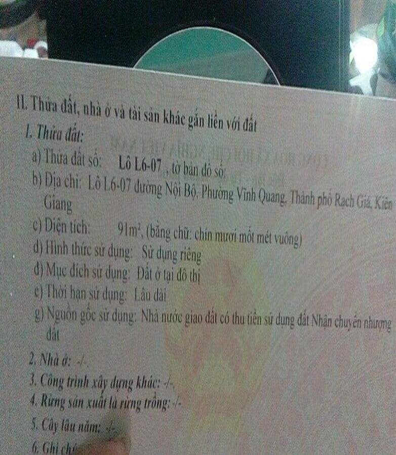 Bán nền Khu Dân Cư Vàn Trư, Vĩnh Quang, Rchj Giá, Kiên Giang, 0961221742