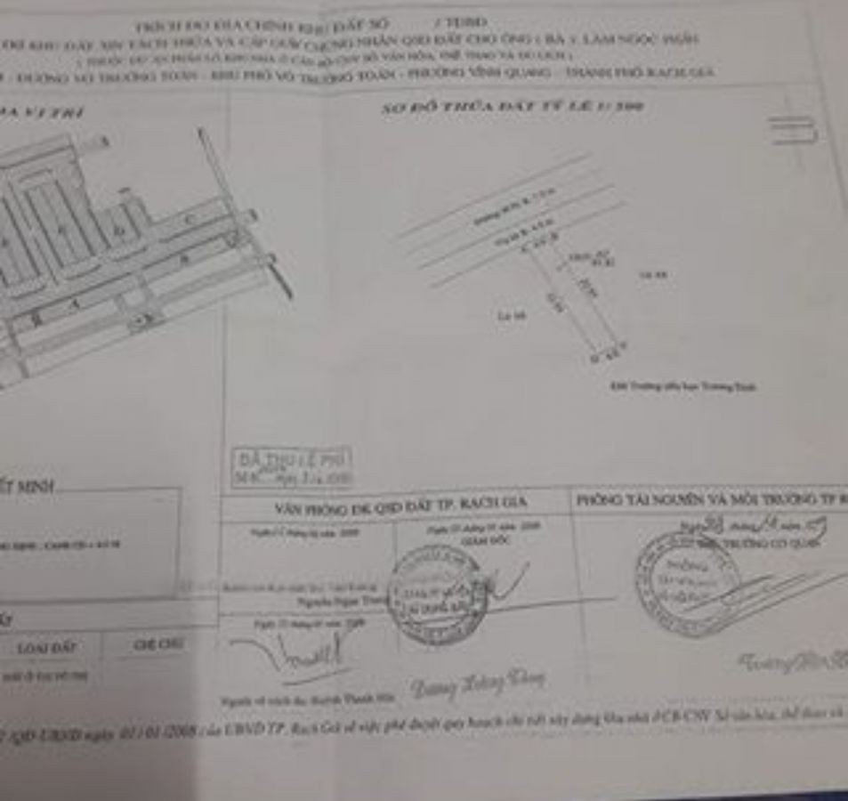 Bán 1cặp đất thổ cư Võ Trường Toản, Rạch Giá, Kiên Giang, 0948434989