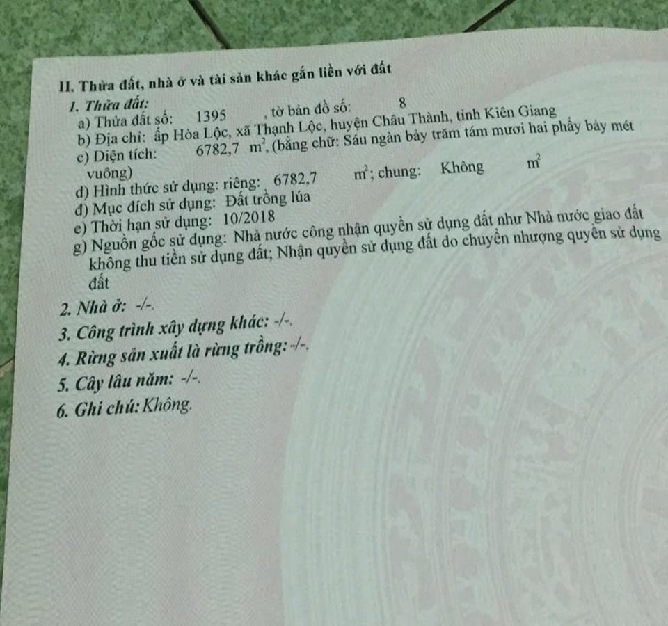 Bán gấp 8 công ruộng khu công nghiệp Thạnh Lộc, Châu Thành, Kiên Giang, 0886777662