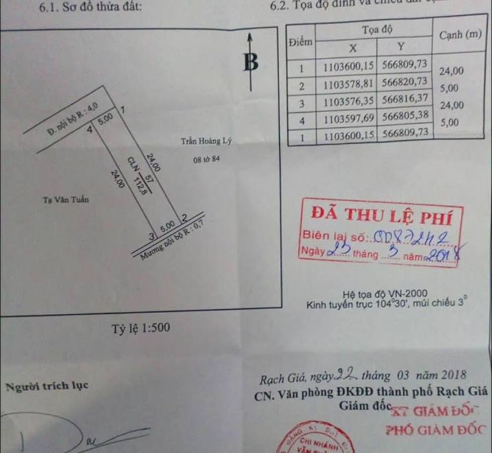Cần bán nền hẻm 86 đường Trần Quý Cáp, An Bình, Rạch Giá, Kiên Giang, 0942311040