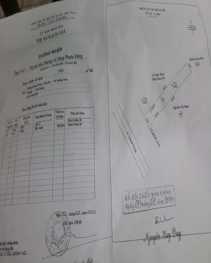 Cần bán gấp đất mặt tiền đường Quang Trung, Vĩnh Quang, Thành Phố Rạch Giá, Kiên Giang, 0944266939