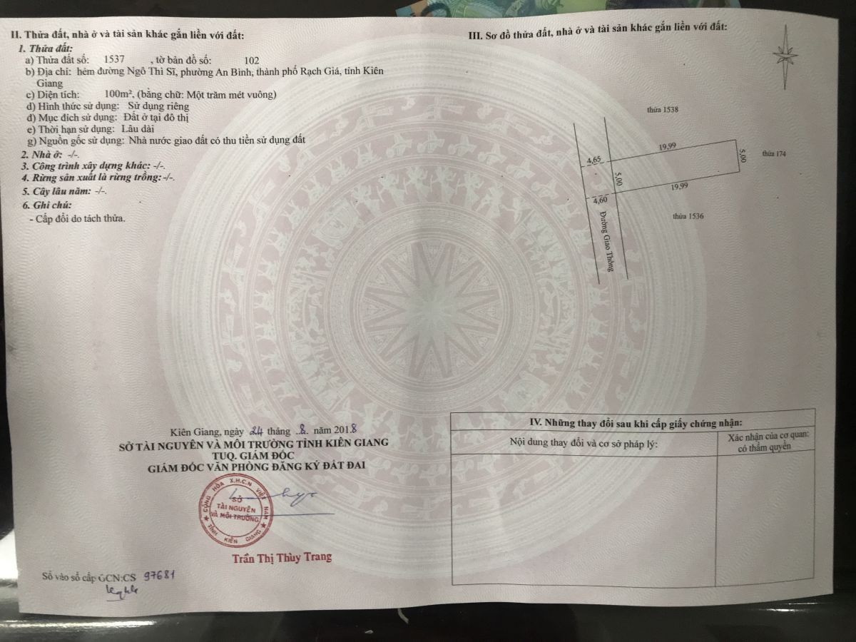 Bấn đất nên hểm nhánh đường Ngô thì Sỹ 5mx20,  0765903806