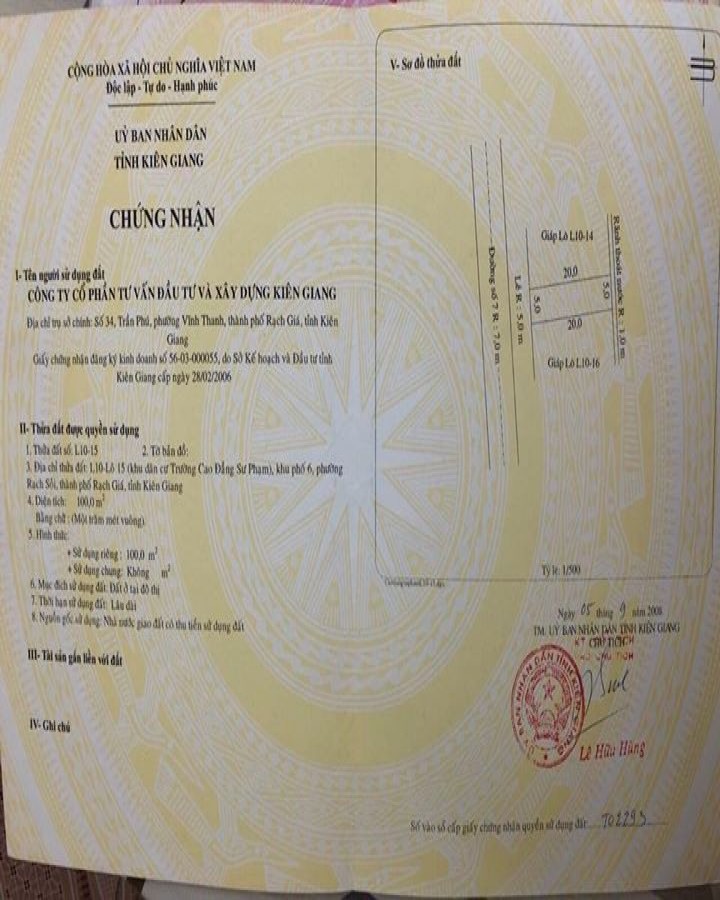 Bán đất khu dân cư trường cao đẳng Sư phạm Kiên Giang, 0917264050