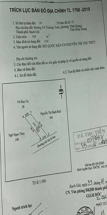 Bán nhà Vĩnh Quang, Rạch Giá, Kiên Giamg, 0942894483