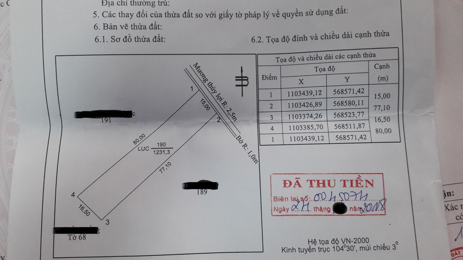 Đất ruộng Rạch Chát 3 - Vĩnh Hiệp
