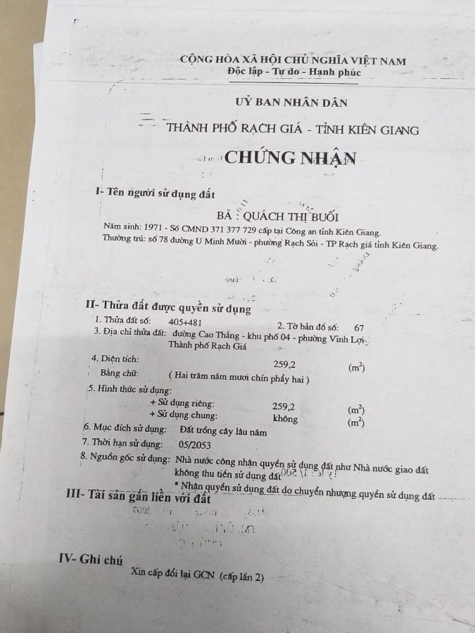 Bán đất nền Lê minh xuân. Phường Vĩnh Lợi , Rạch Giá