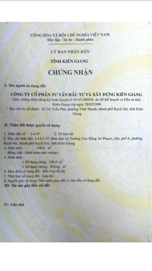 Bán đất mặt tiền đường Văn Lang, phường Rạch Sỏi, TP. Rạch Giá