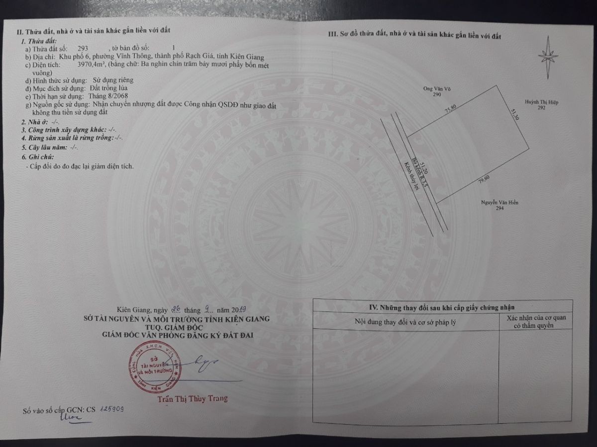 Cần bán 4 công đất ruộng tuyến tránh Rạch Giá, phường Vĩnh Thông