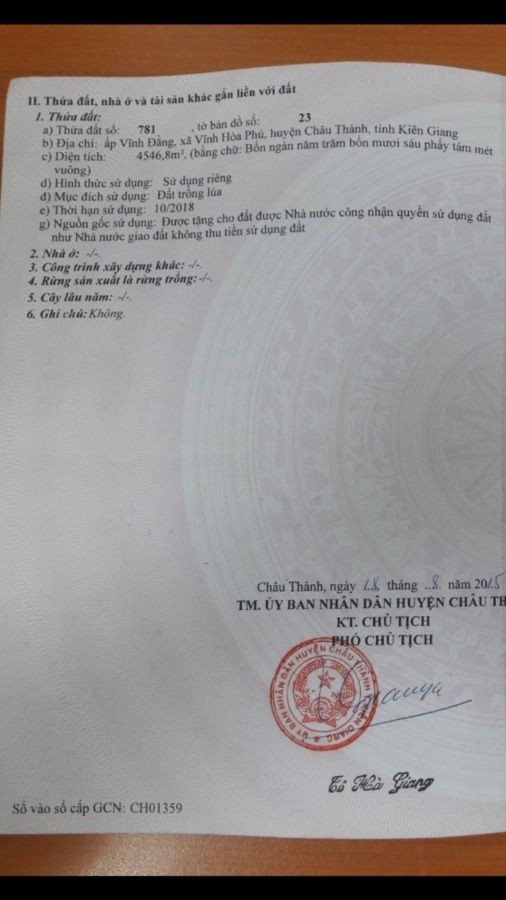 cần bán 5 công đất ruộng mặt tiền nhựa lâm quang ky châu thành