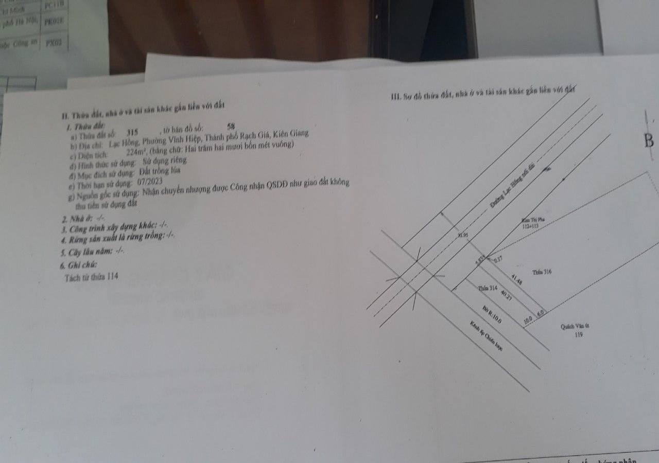Bán đất mặt tiền Lạc Hồng, phường Vĩnh Hiệp