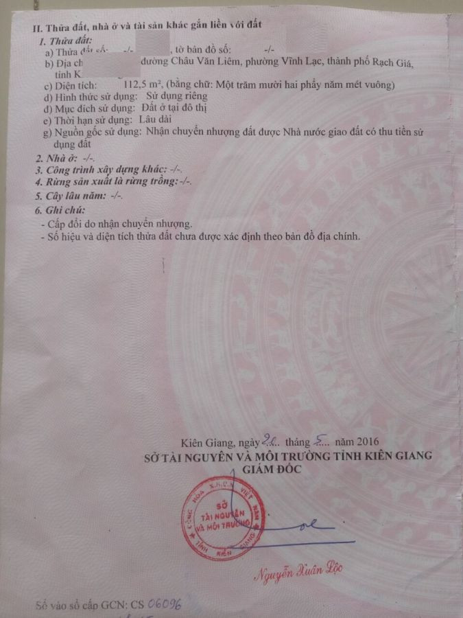 Bán đất nền Châu Văn Liêm (gần Đống Đa, gần Sở Giáo Dục Đào Tạo), Vĩnh Lạc, Rạch Giá, Kiên Giang