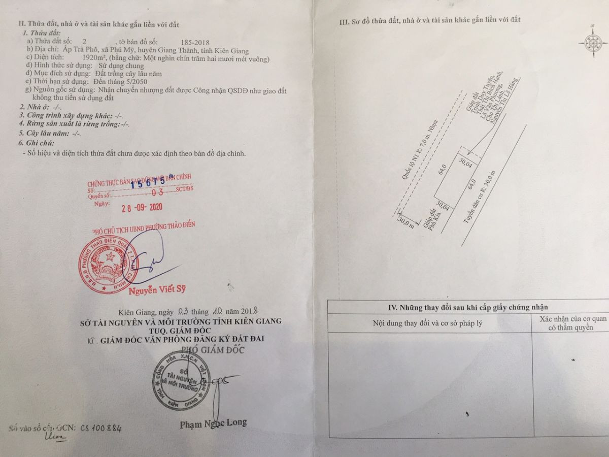 Bán gấp đất tại Phú Mỹ Giang Thành Kiên Giang