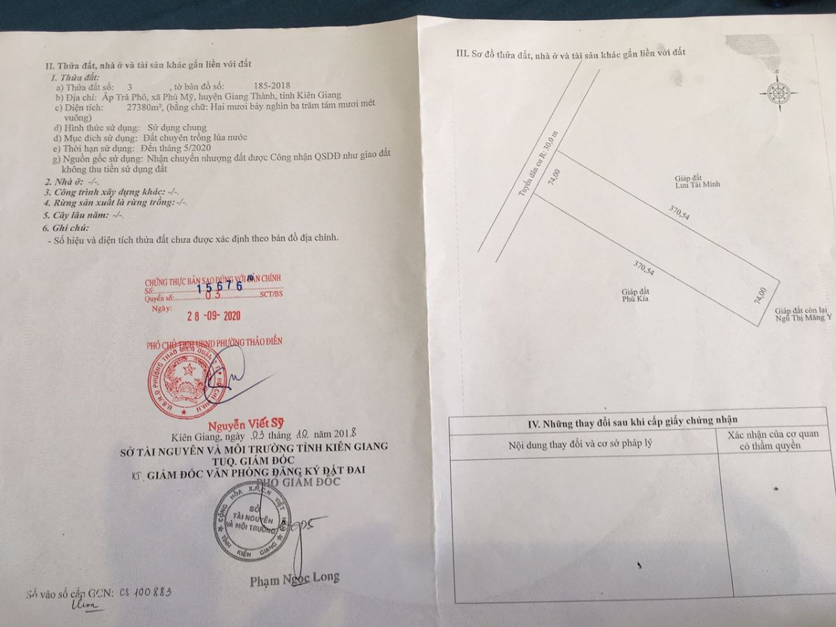 Bán gấp đất tại Phú Mỹ Giang Thành Kiên Giang