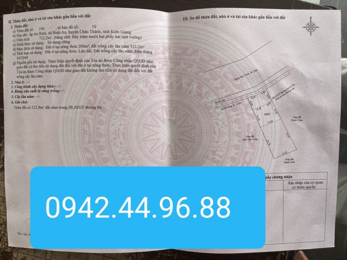 Kiên Giang cần bán gấp đất nền gần chợ tắc cậu .
