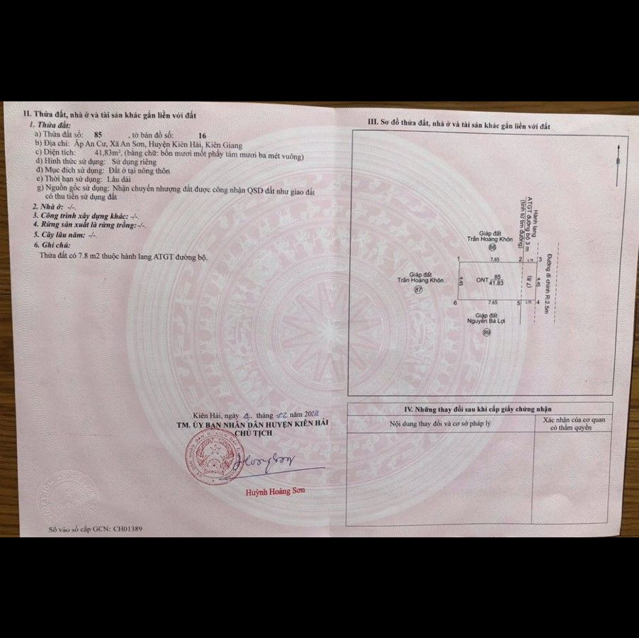 Bán Khách sạn + đất ngay trung tâm Đảo Nam Du, Kiên Giang