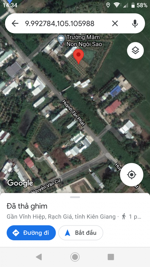 Bán đất mặt tiền Huỳnh Tấn Phát, KP Phi Kinh, Vĩnh Hiệp, Rạch Giá, Kiên Giang