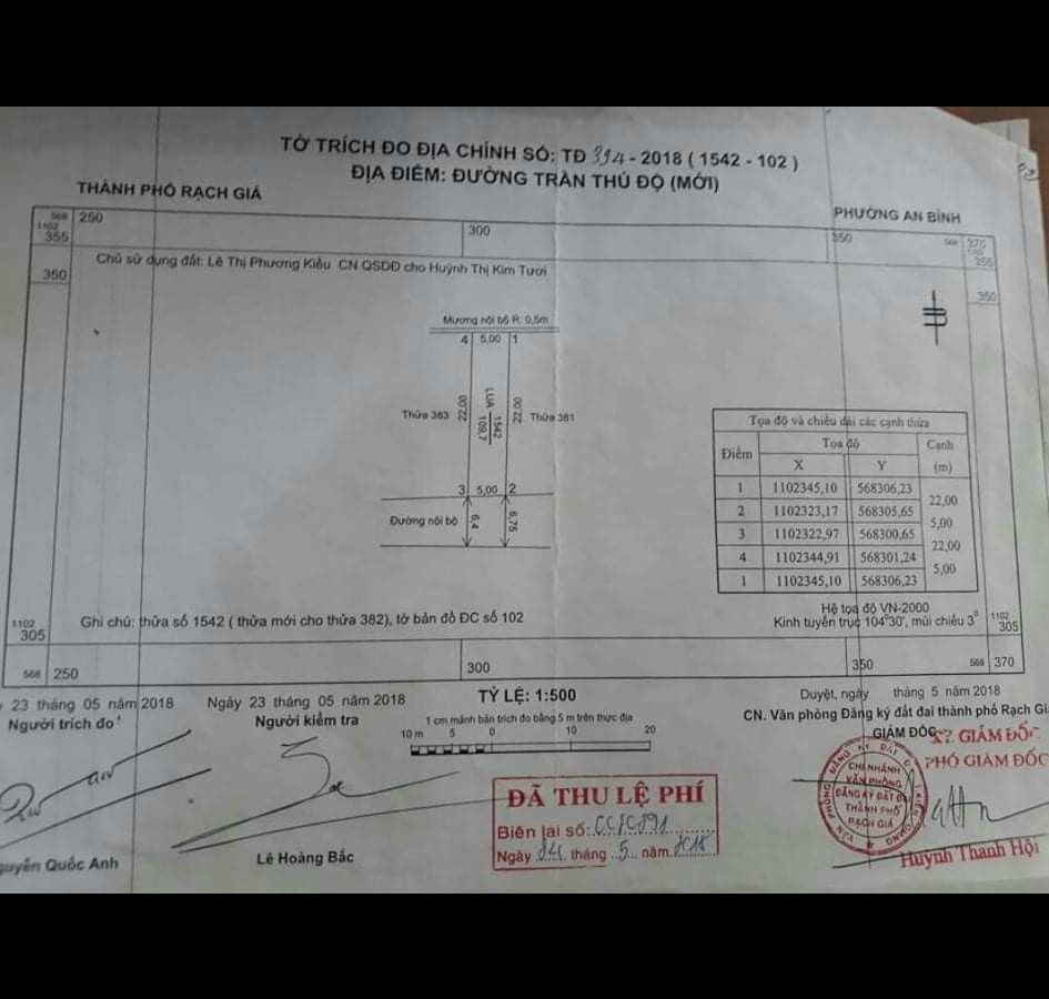 đất nền 2 miếng Trần Hữu Độ, An Bình, Rạch Giá, Kiên Giang