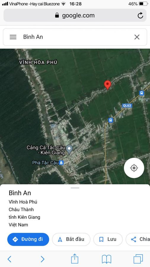 Bán đất đường Cà Lang, Bình An - Châu Thành - Kiên Giang