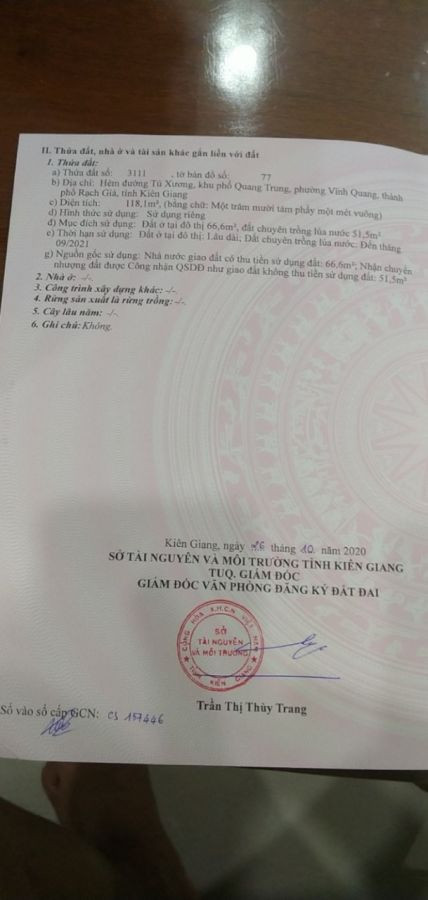Bán đất hẻm 39 Tú Xương, Vĩnh Quang, Tp. Rạch Giá
