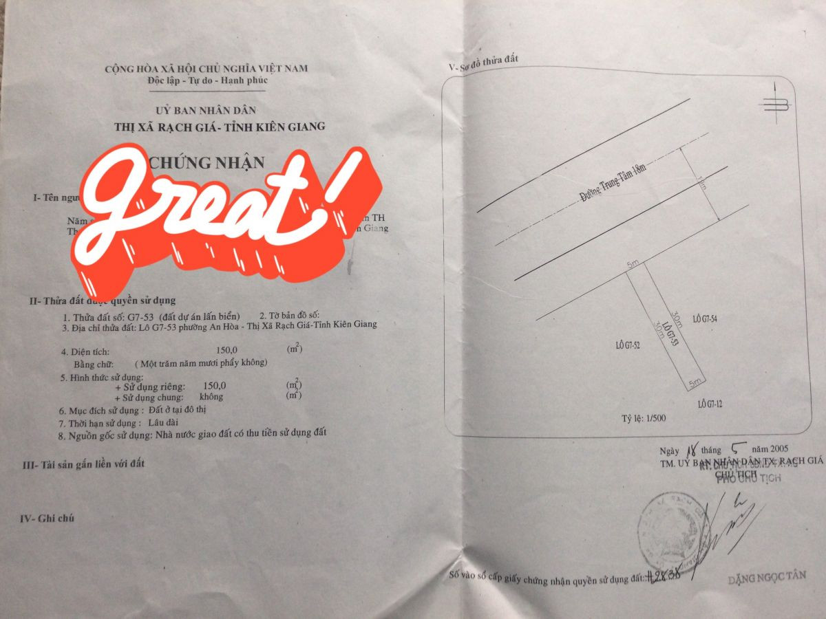Cần bán 2 nền đất mặt tiền đường 3/2