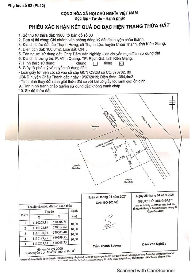 Bán 1364m2 đất đường Kênh 6 ấp Thạnh Hưng, xã Thạnh Lộc, huyện Châu Thành