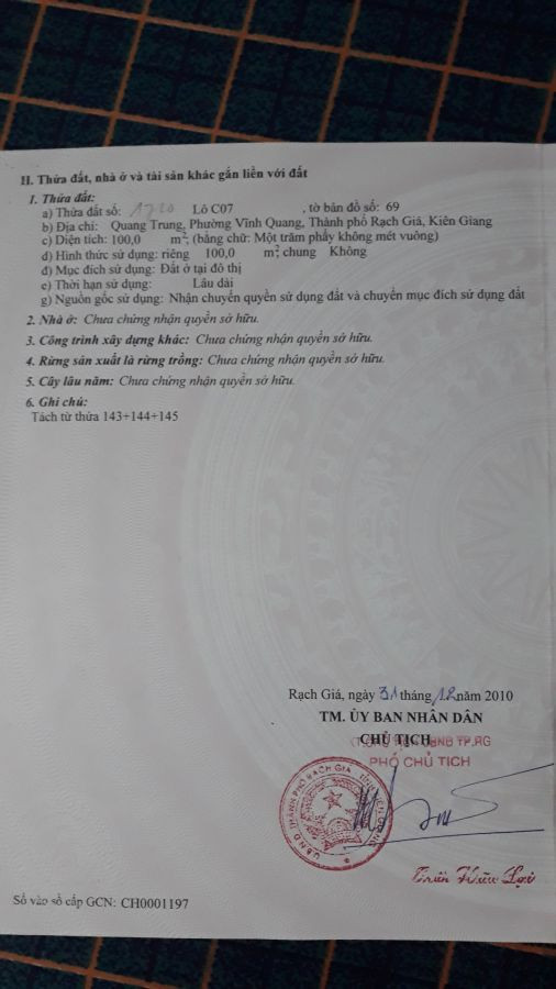 BÁN ĐẤT KHU GIÁO VIÊN PHẠM NGŨ LÃO (NHÁNH QUANG TRUNG)
