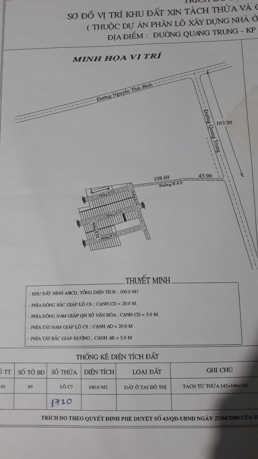 BÁN ĐẤT KHU GIÁO VIÊN PHẠM NGŨ LÃO (NHÁNH QUANG TRUNG)