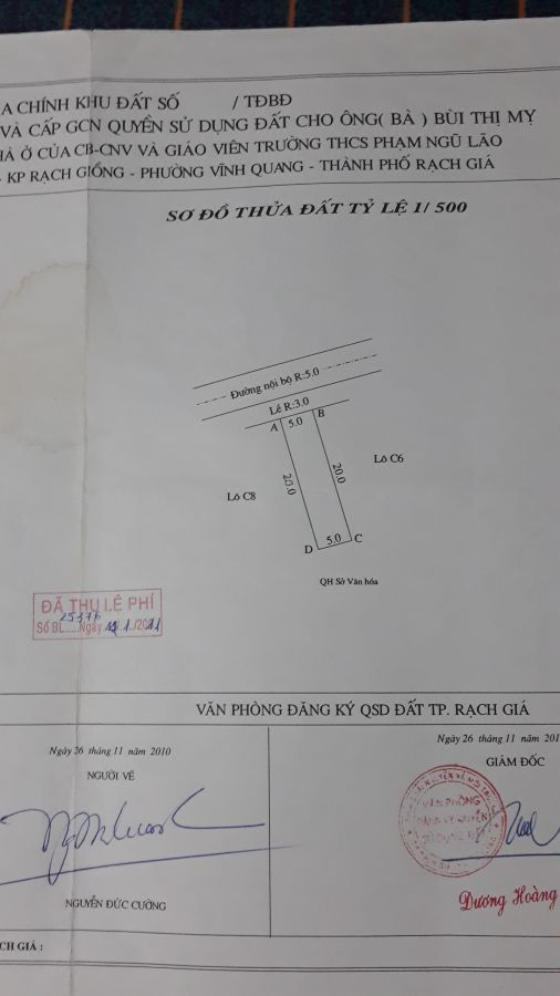 BÁN ĐẤT KHU GIÁO VIÊN PHẠM NGŨ LÃO (NHÁNH QUANG TRUNG)