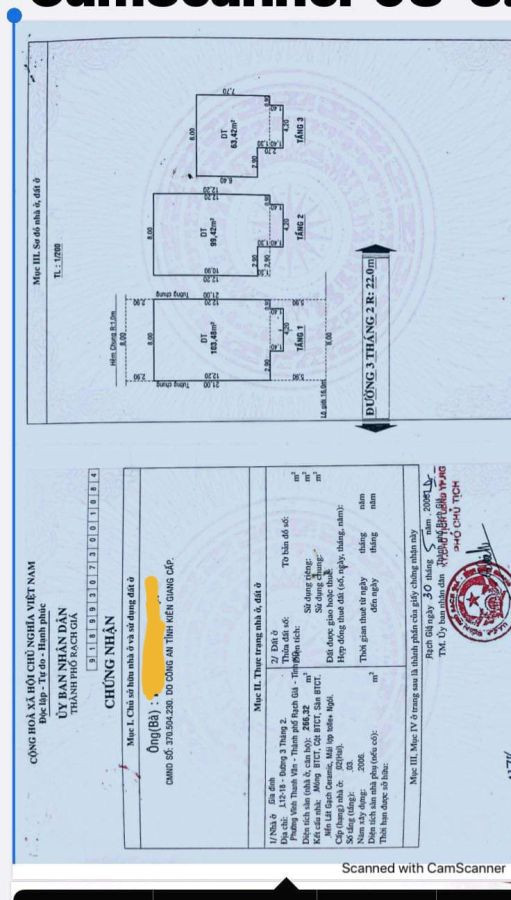 Bán nhà đường 3/2 gần Bến tàu Rạch Giá