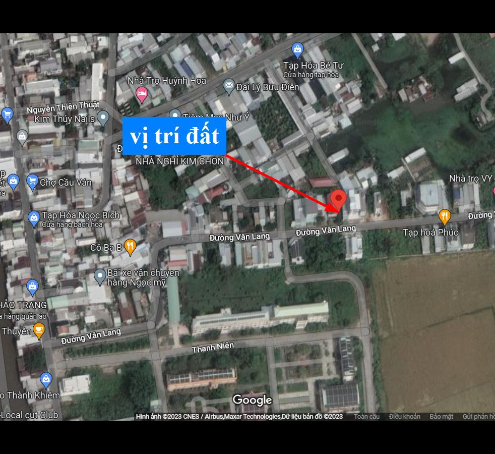 Đất 5x20 mặt tiền đường Văn Lang, P.Rạch Sỏi, Rạch Giá (930 triệu)
